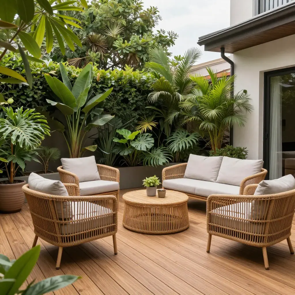 Beautiful patio relaxation area designed by our team